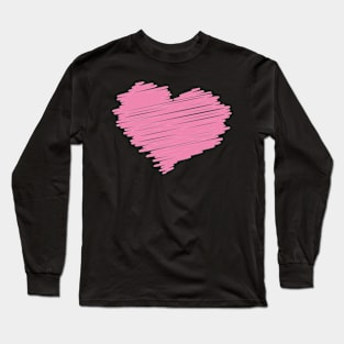 Happy Valentine's Day. PINK HEART Long Sleeve T-Shirt